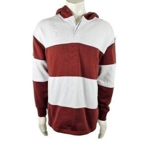 Levi’s Men’s Large Hoodie Sweatshirt Burnt Orange White Stripe Pullover